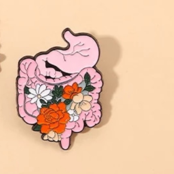Floral GI Anatomy Enamel Pin Doctor Surgeon Nurses Gift Artsy Anatomical Brooch - Picture 3 of 7